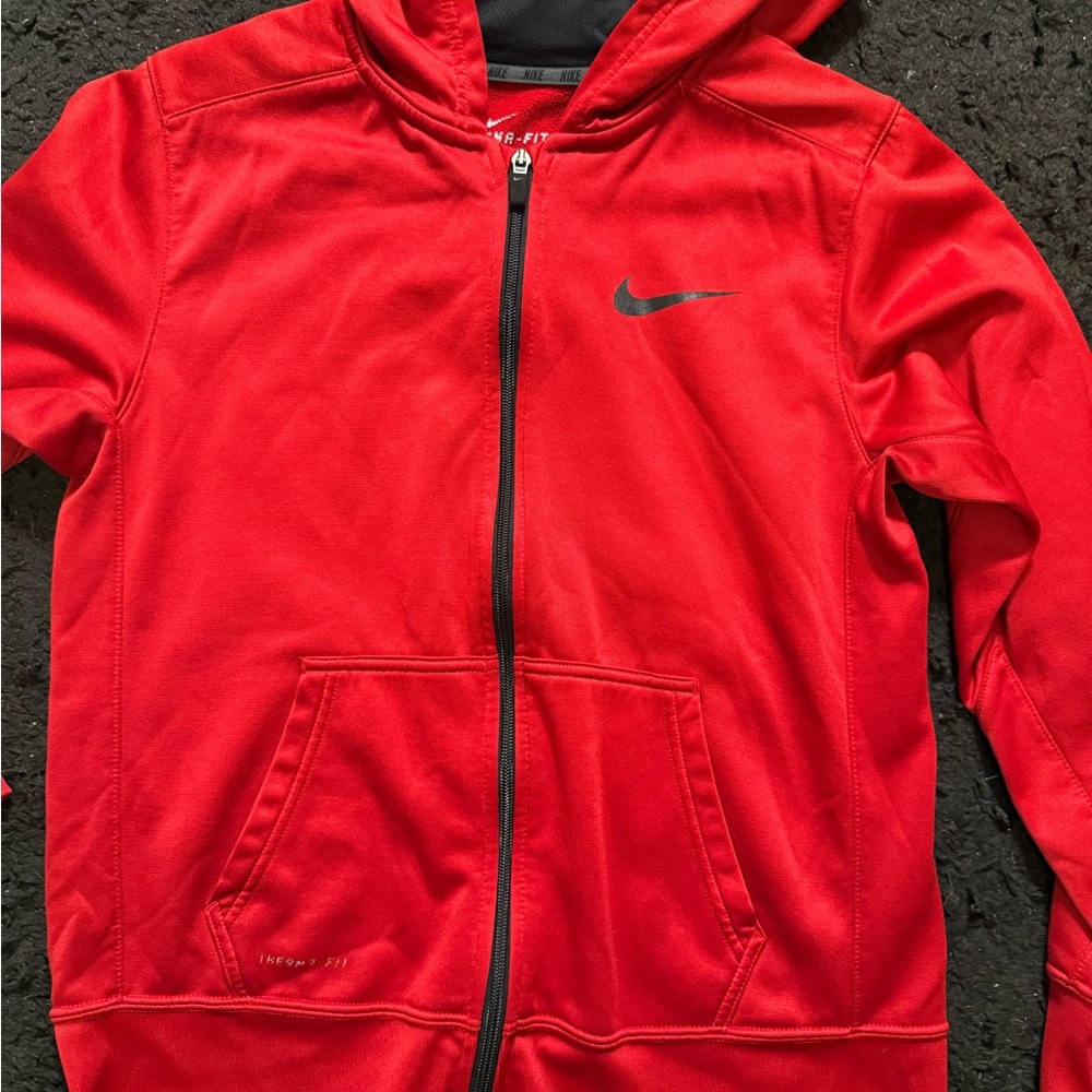 Nike Red Full-Zip Dry Fit Hoodie